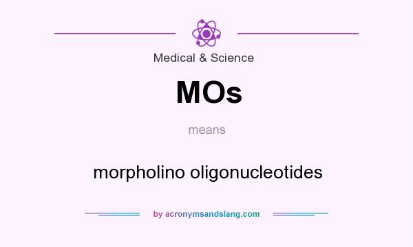 What does MOs mean? It stands for morpholino oligonucleotides