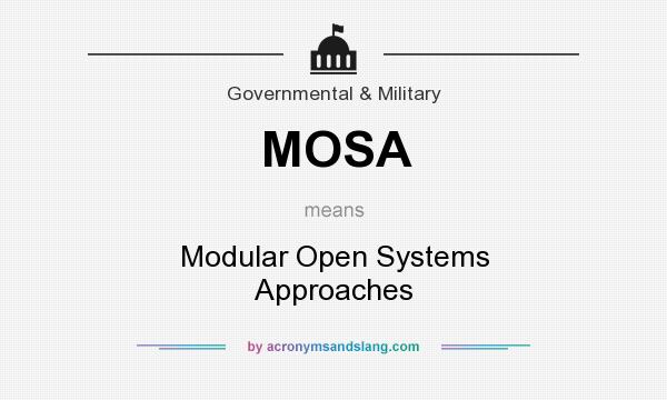 What does MOSA mean? It stands for Modular Open Systems Approaches