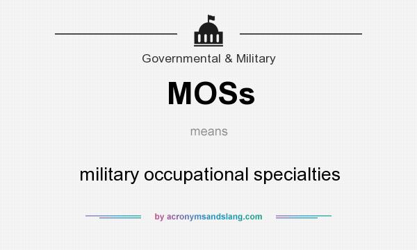What does MOSs mean? It stands for military occupational specialties