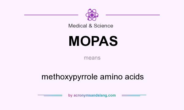 What does MOPAS mean? It stands for methoxypyrrole amino acids