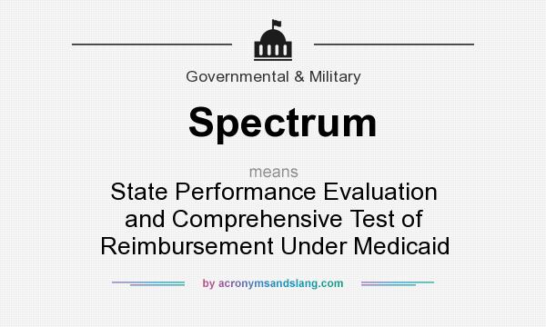 What does Spectrum mean? It stands for State Performance Evaluation and Comprehensive Test of Reimbursement Under Medicaid