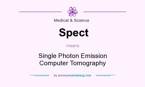What does Spect mean? It stands for Single Photon Emission Computer Tomography