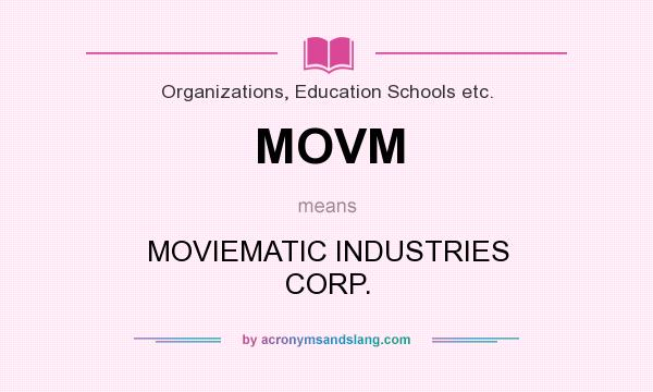 What does MOVM mean? It stands for MOVIEMATIC INDUSTRIES CORP.