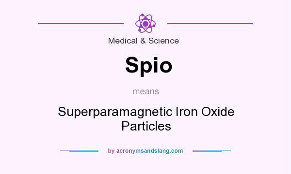What does Spio mean? It stands for Superparamagnetic Iron Oxide Particles