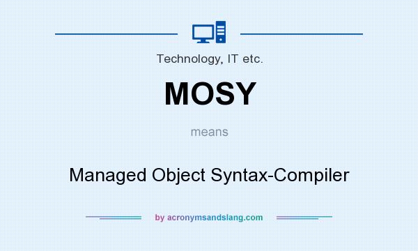 What does MOSY mean? It stands for Managed Object Syntax-Compiler