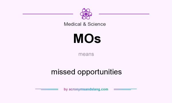 What does MOs mean? It stands for missed opportunities