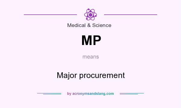 What does MP mean? It stands for Major procurement