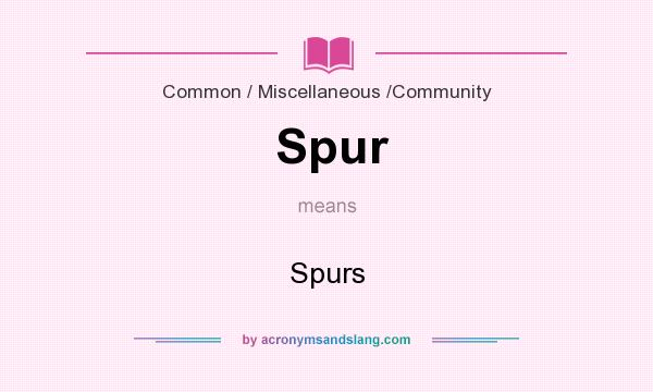 What does Spur mean? It stands for Spurs