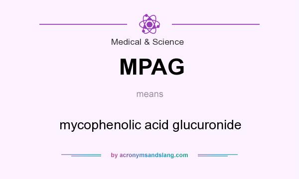 What does MPAG mean? It stands for mycophenolic acid glucuronide