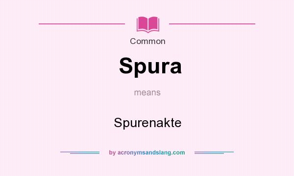 What does Spura mean? It stands for Spurenakte