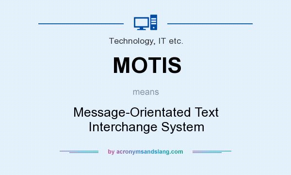 What does MOTIS mean? It stands for Message-Orientated Text Interchange System
