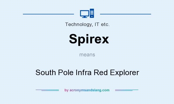 What does Spirex mean? It stands for South Pole Infra Red Explorer