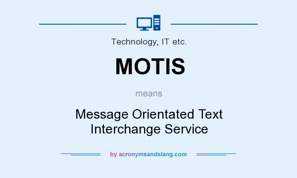 What does MOTIS mean? It stands for Message Orientated Text Interchange Service
