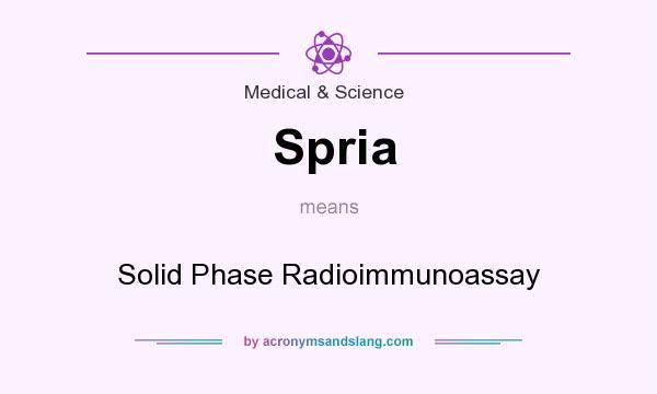 What does Spria mean? It stands for Solid Phase Radioimmunoassay