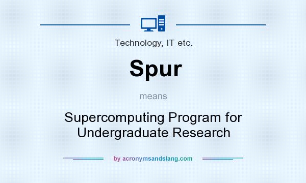 What does Spur mean? It stands for Supercomputing Program for Undergraduate Research