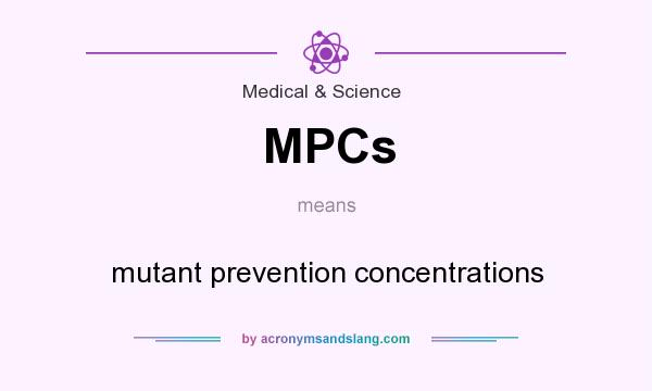 What does MPCs mean? It stands for mutant prevention concentrations