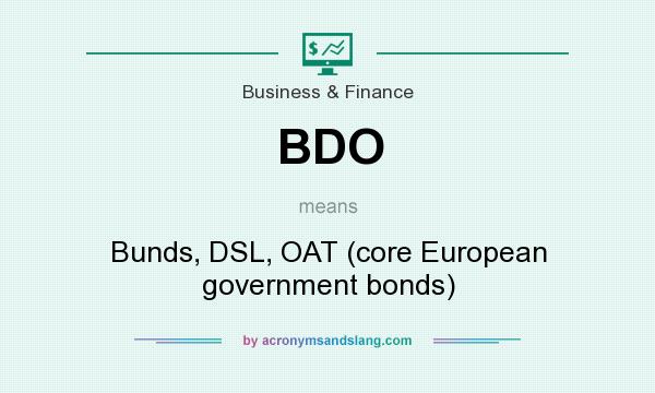 What does BDO mean? It stands for Bunds, DSL, OAT (core European government bonds)