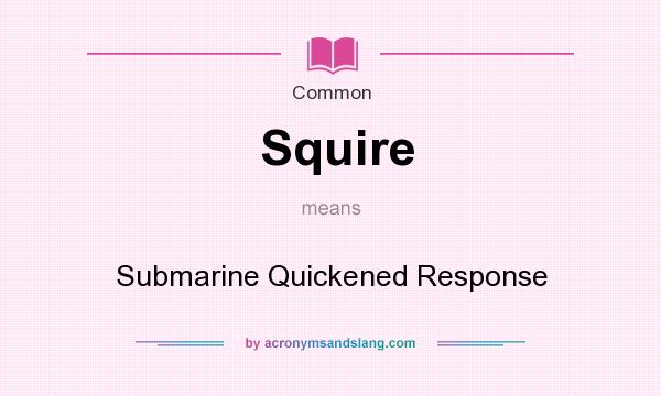 What does Squire mean? It stands for Submarine Quickened Response