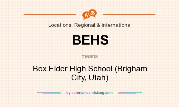What does BEHS mean? It stands for Box Elder High School (Brigham City, Utah)