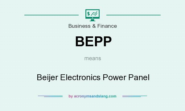 What does BEPP mean? It stands for Beijer Electronics Power Panel