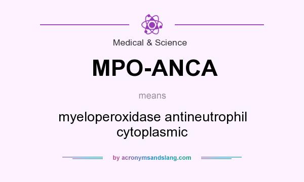 What does MPO-ANCA mean? It stands for myeloperoxidase antineutrophil cytoplasmic