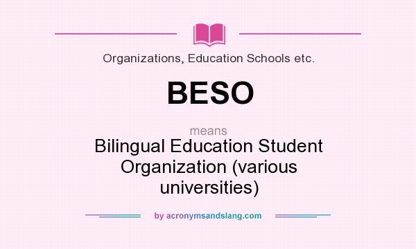 What does BESO mean? It stands for Bilingual Education Student Organization (various universities)