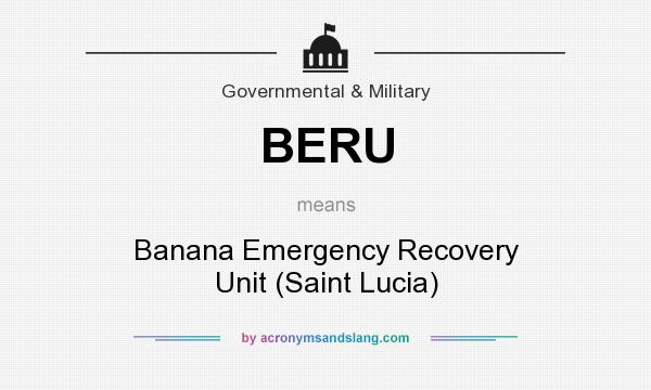What does BERU mean? It stands for Banana Emergency Recovery Unit (Saint Lucia)