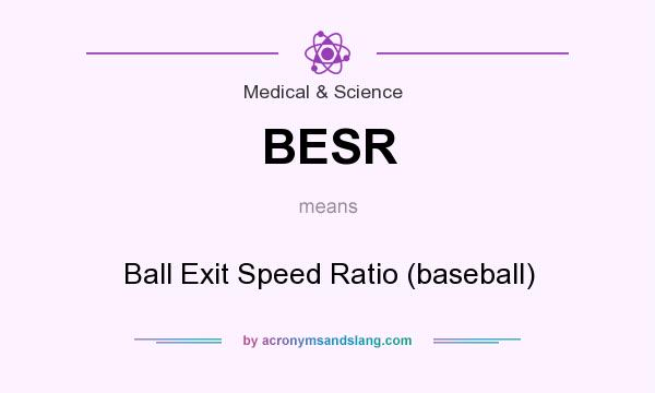What does BESR mean? It stands for Ball Exit Speed Ratio (baseball)