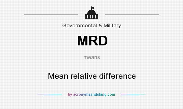 What does MRD mean? It stands for Mean relative difference
