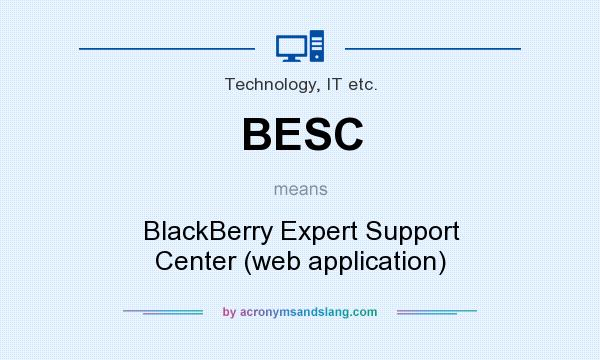 What does BESC mean? It stands for BlackBerry Expert Support Center (web application)