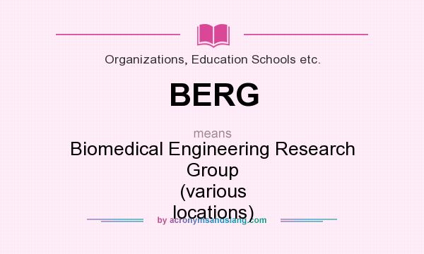 What does BERG mean? It stands for Biomedical Engineering Research Group (various locations)