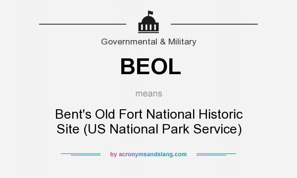 What does BEOL mean? It stands for Bent`s Old Fort National Historic Site (US National Park Service)