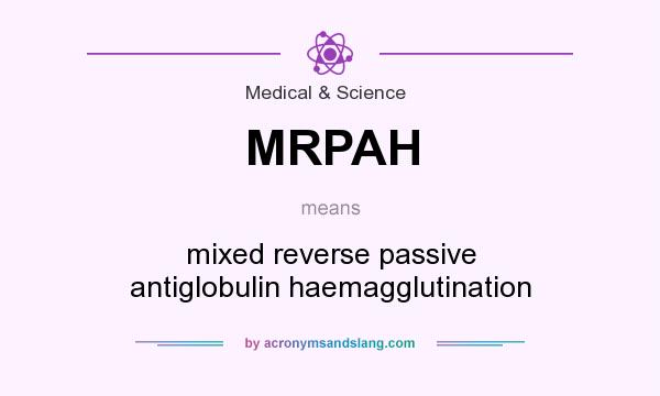 What does MRPAH mean? It stands for mixed reverse passive antiglobulin haemagglutination