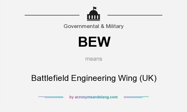 What does BEW mean? It stands for Battlefield Engineering Wing (UK)
