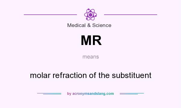 What does MR mean? It stands for molar refraction of the substituent
