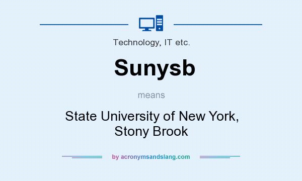 What does Sunysb mean? It stands for State University of New York, Stony Brook
