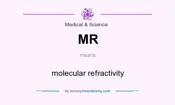 What does MR mean? It stands for molecular refractivity