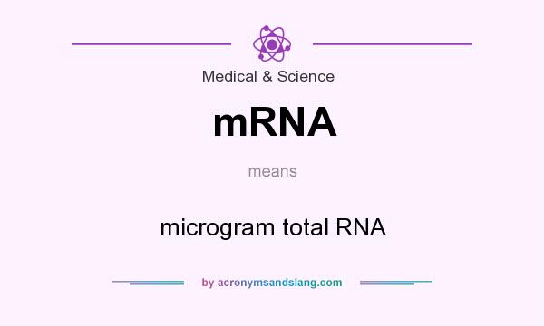 What does mRNA mean? It stands for microgram total RNA