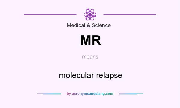 What does MR mean? It stands for molecular relapse