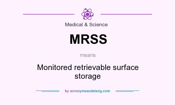 What does MRSS mean? It stands for Monitored retrievable surface storage