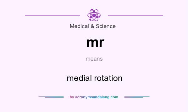 What does mr mean? It stands for medial rotation