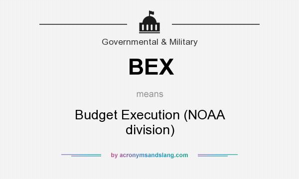 What does BEX mean? It stands for Budget Execution (NOAA division)