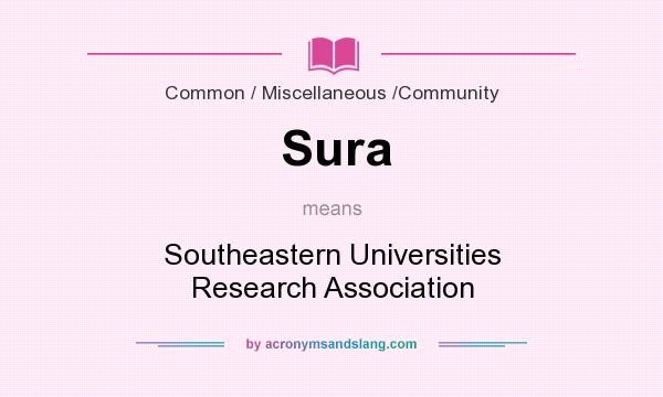 What does Sura mean? It stands for Southeastern Universities Research Association