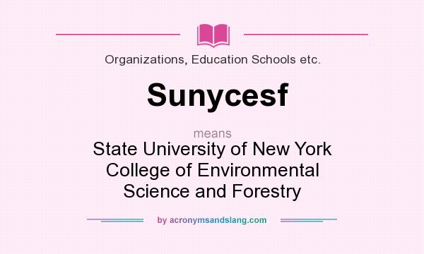 What does Sunycesf mean? It stands for State University of New York College of Environmental Science and Forestry