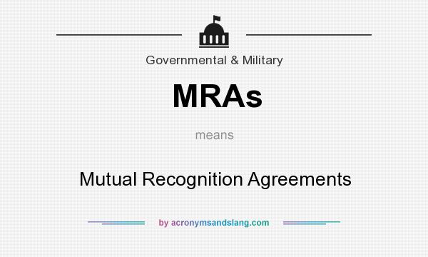 What does MRAs mean? It stands for Mutual Recognition Agreements