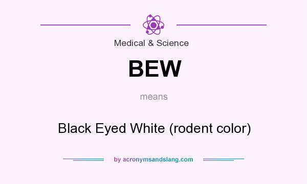 What does BEW mean? It stands for Black Eyed White (rodent color)