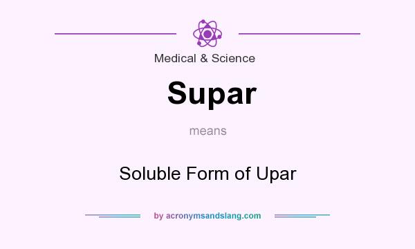 What does Supar mean? It stands for Soluble Form of Upar