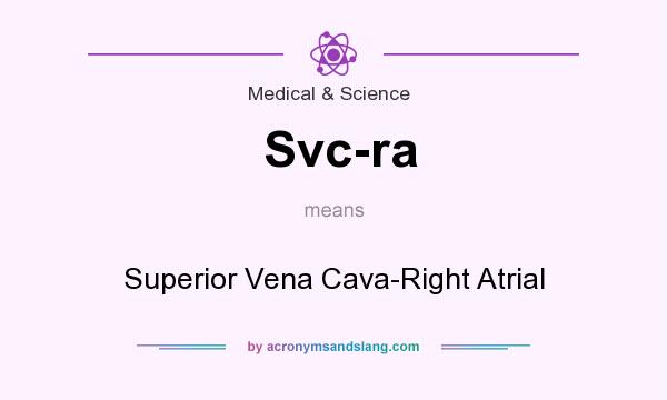What does Svc-ra mean? It stands for Superior Vena Cava-Right Atrial