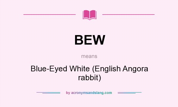 What does BEW mean? It stands for Blue-Eyed White (English Angora rabbit)