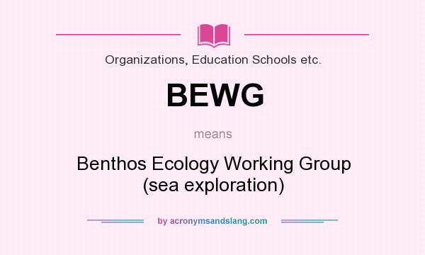 What does BEWG mean? It stands for Benthos Ecology Working Group (sea exploration)